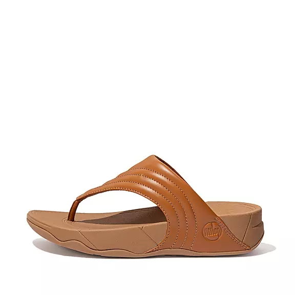 FitFlop WALKSTAR Læder Sandaler Med Tåstolpe LyseBrune | 75090370