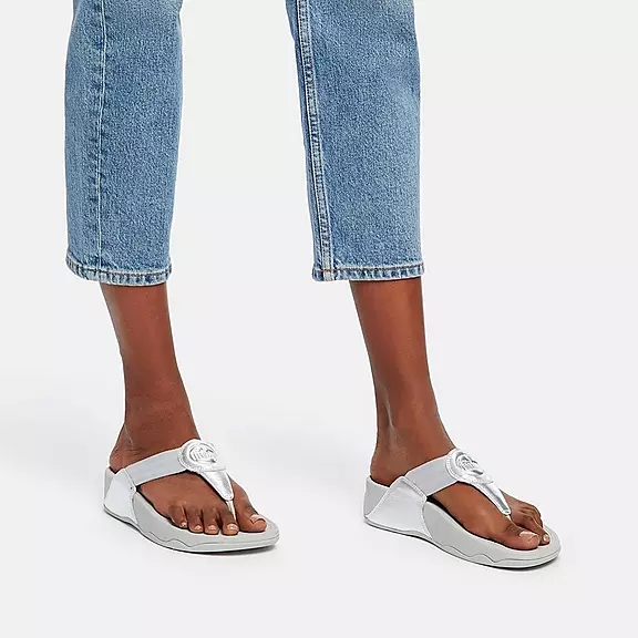 FitFlop WALKSTAR Webbing Sandaler Med Tåstolpe Sølv | 13041378