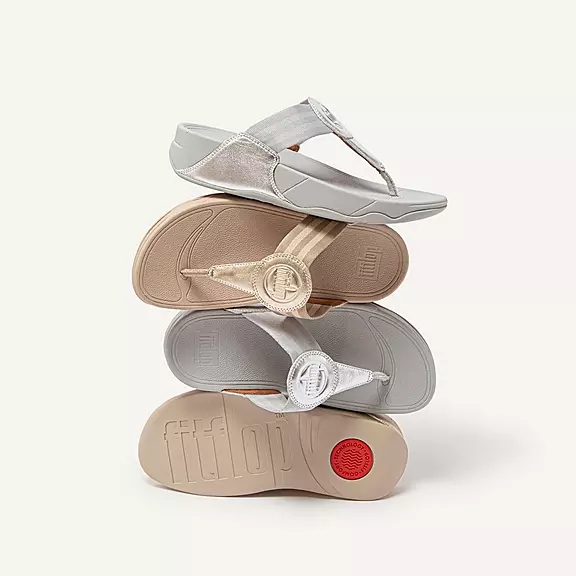 FitFlop WALKSTAR Webbing Sandaler Med Tåstolpe Sølv | 13041378