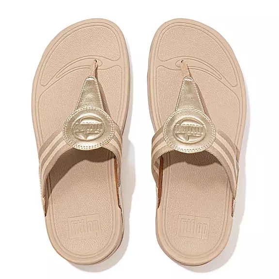 FitFlop WALKSTAR Webbing Sandaler Med Tåstolpe Guld | 30105071