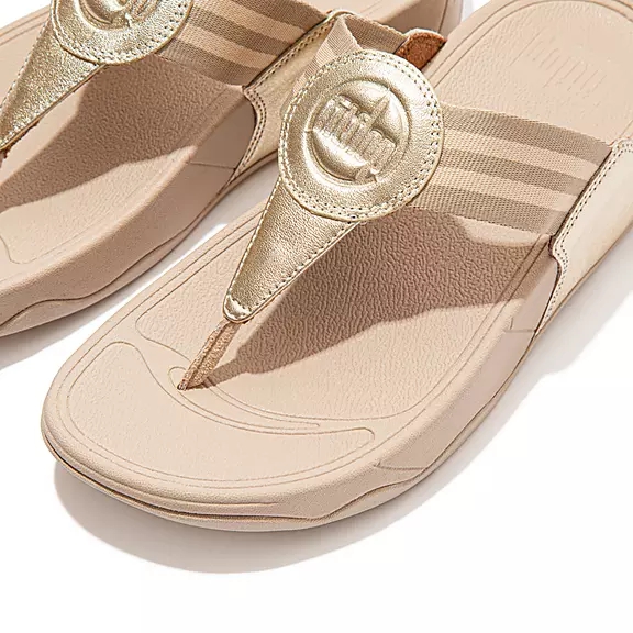 FitFlop WALKSTAR Webbing Sandaler Med Tåstolpe Guld | 30105071
