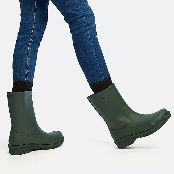 FitFlop WONDERWELLY Kort Gummistøvler Grøn | 93702695